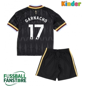 Aston Villa Alejandro Garnacho #17 Replik Auswärtstrikot Kinder 2026-27 Kurzarm (+ Kurze Hosen)